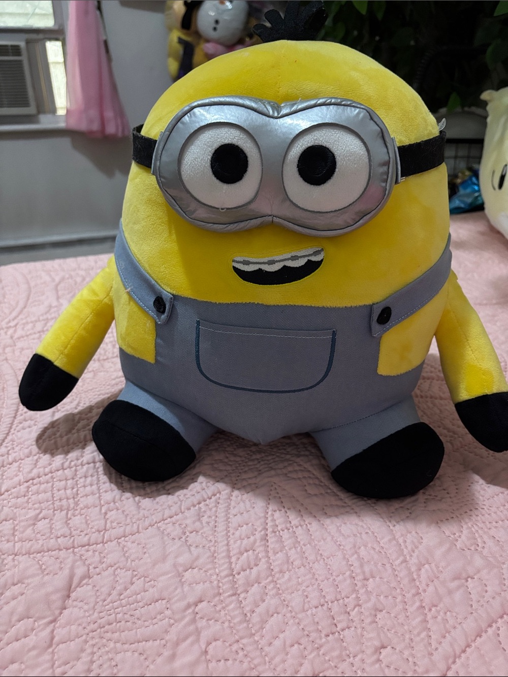 Minion Plush Toy - Yellow & Gray Overalls
